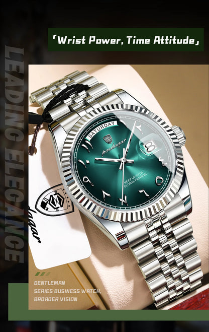 POEDAGAR Original Trendy Male Clock Waterproof Date Week Fashion Men's Watch Stainless Steel Luxury Quartz Watches For Men Reloj