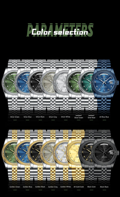 POEDAGAR Original Trendy Male Clock Waterproof Date Week Fashion Men's Watch Stainless Steel Luxury Quartz Watches For Men Reloj