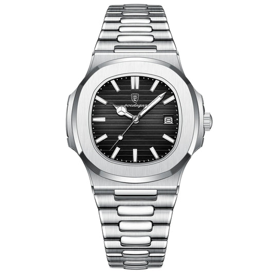 POEDAGAR Men's Watch — Luxury, Quartz & Stainless Steel